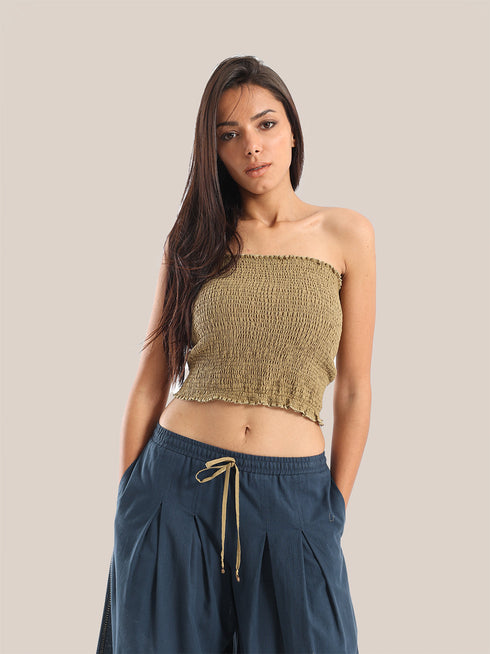 Elastic voile tube top